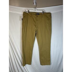 💰IZOD American Chino Pants Mens 38x29 Khaki Straight Fit Flat Front NWT Smooth